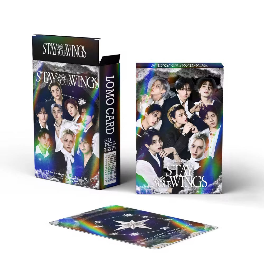 Stray Kids “Stay With Your Wings” Holographic Lomo Cards Set – 30PCS K-pop Photocard Pack