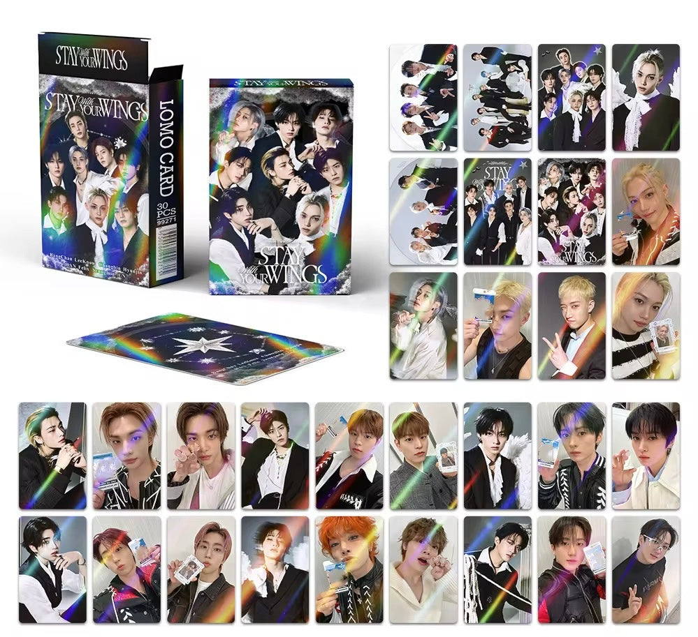 Stray Kids “Stay With Your Wings” Holographic Lomo Cards Set – 30PCS K-pop Photocard Pack