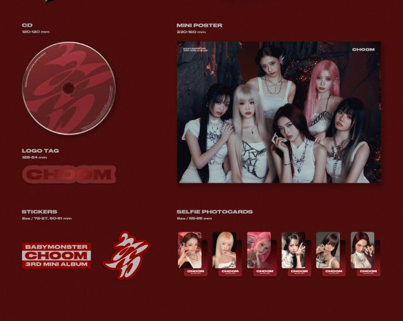 BABYMONSTER 3rd Mini Album [CHOOM] (Crimson Ver. / Metallic Ver. / Prism Ver.)