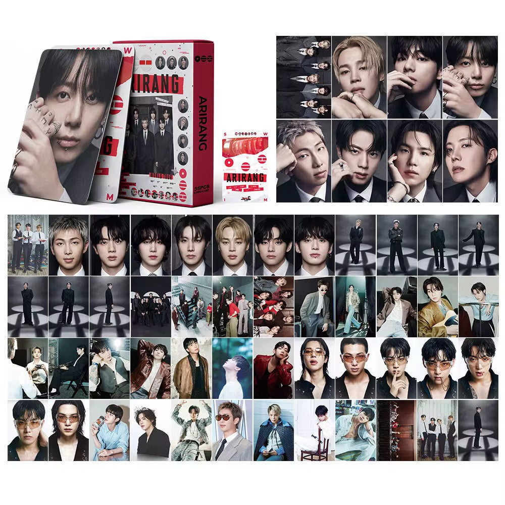 BTS ARIRANG Lomo Photocard Set – 55pcs K-pop Photo Cards Collection Box for ARMY Fans