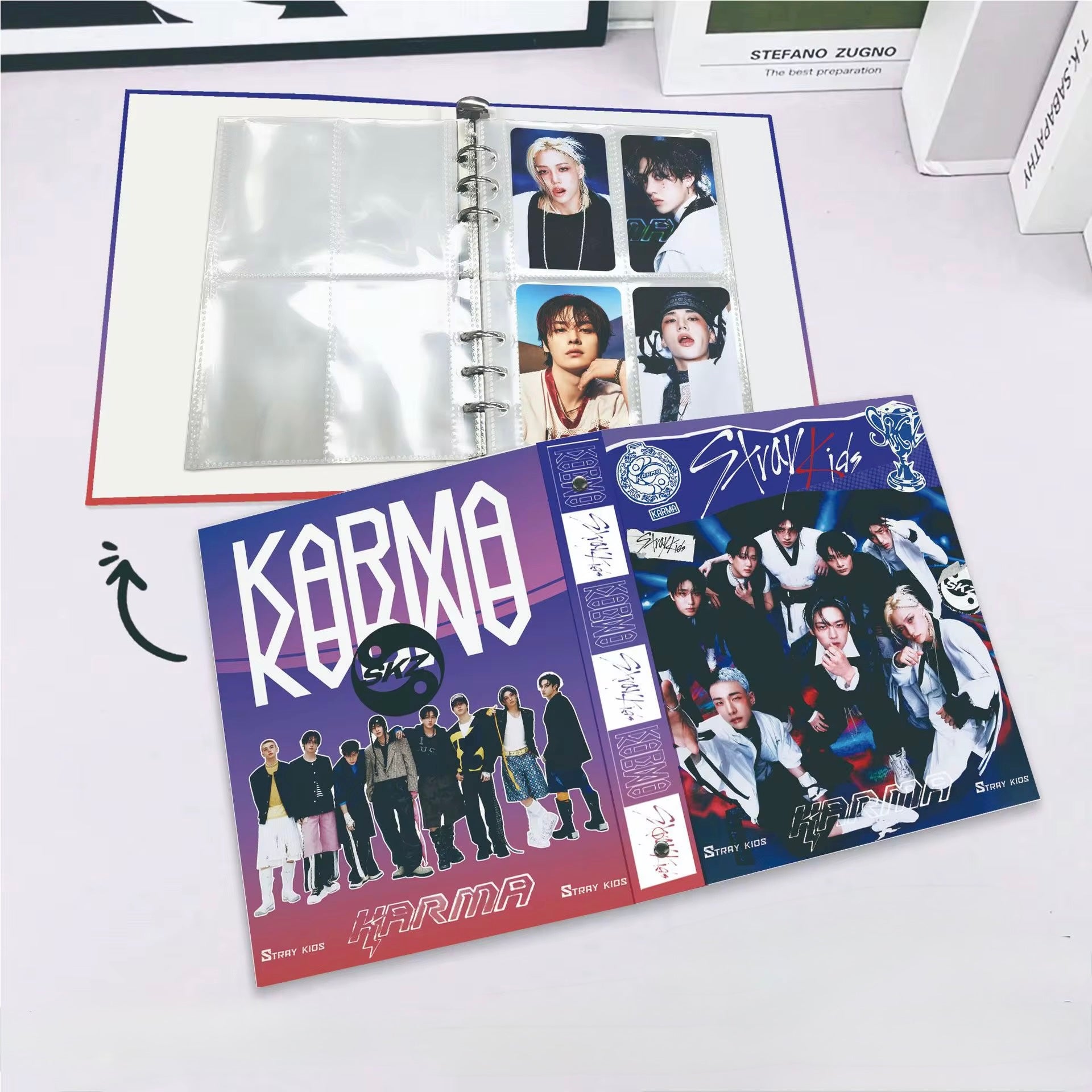 Stray Kids KARMA Photocard Binder Album – A5 K-pop Photo Card Storage Book with 80 Slots