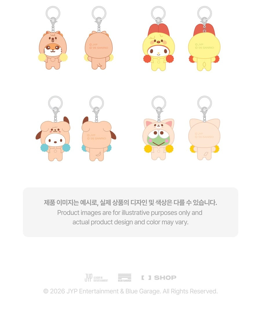 SECRET FLOCKED FIGURE KEYRING (CHEER UP Ver.) Stray Kids SKZOO X SANRIO CHARACTERS – Random 1PC