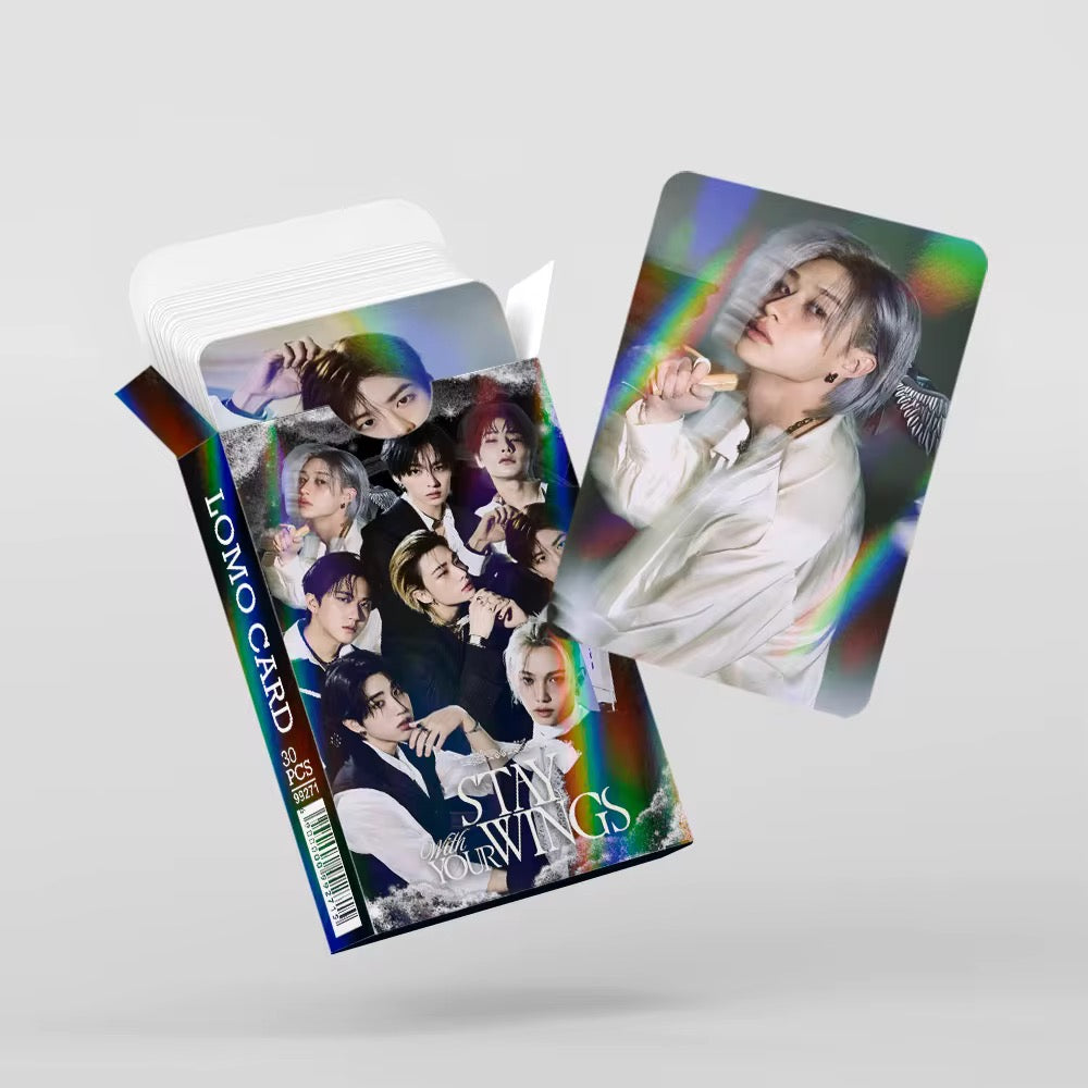 Stray Kids “Stay With Your Wings” Holographic Lomo Cards Set – 30PCS K-pop Photocard Pack