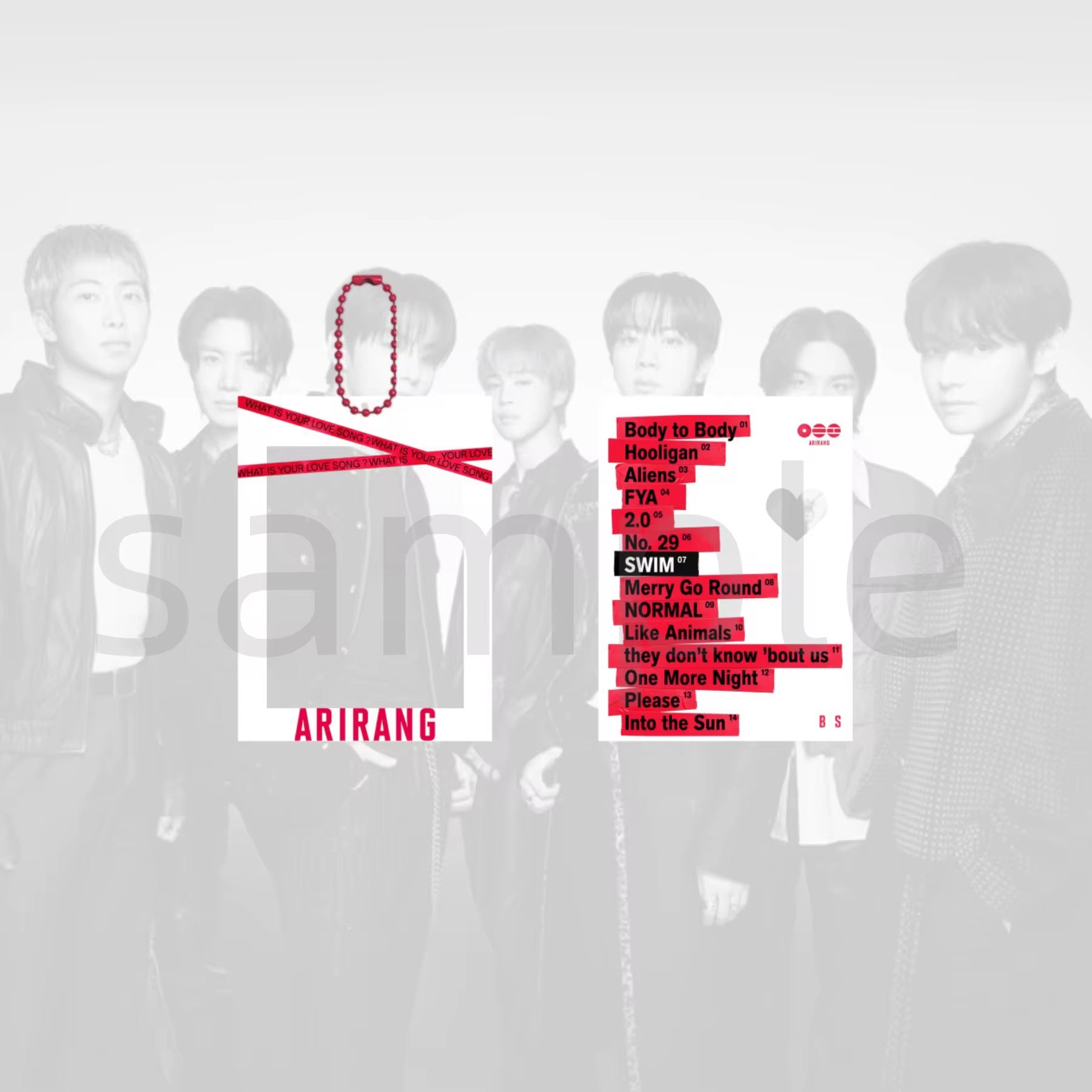 BTS ARIRANG Acrylic Photocard Holder Keychain – Tracklist Version | K-Pop Card Display Charm