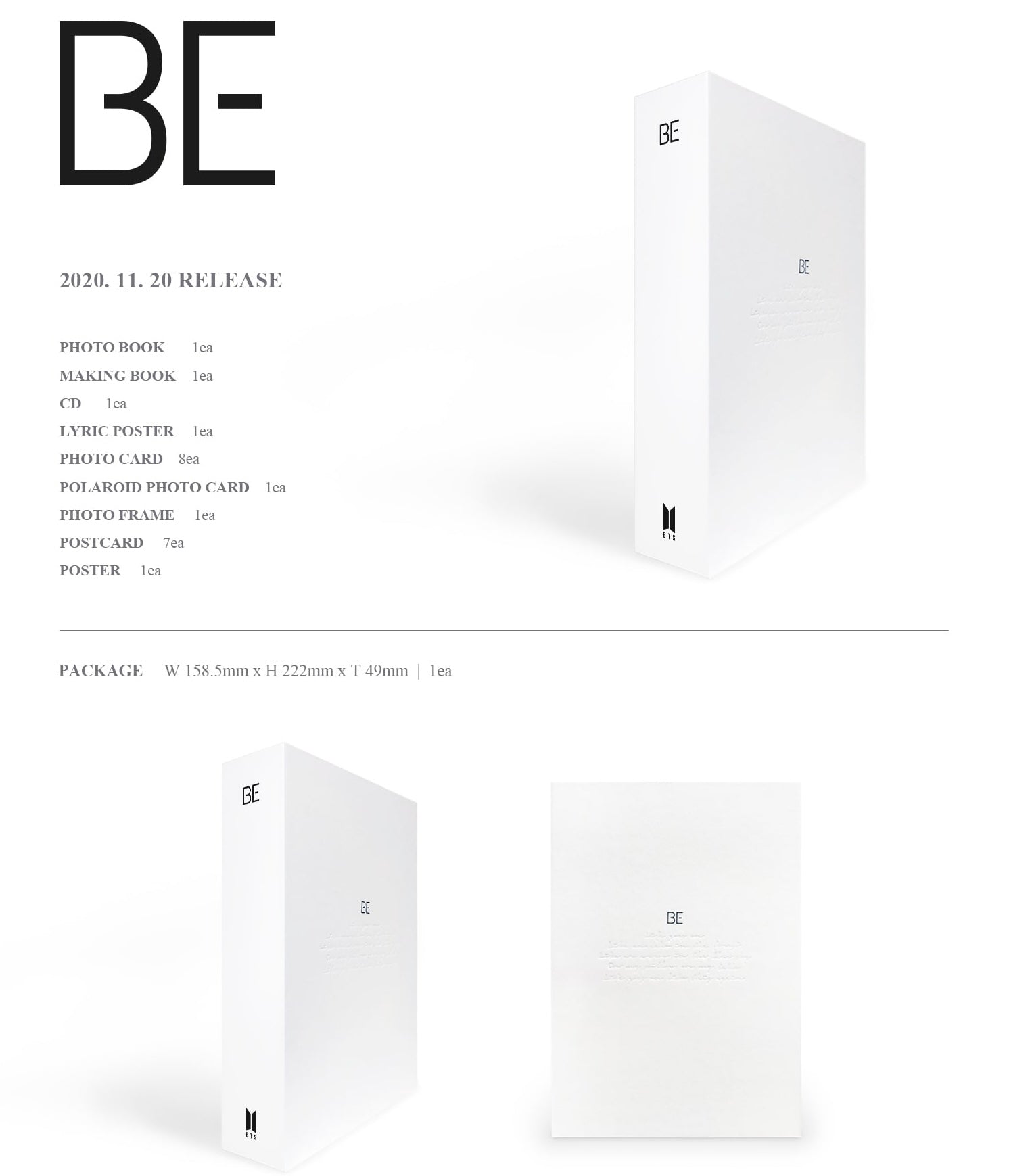 BTS – BE Album (Essential / Deluxe Edition) CD