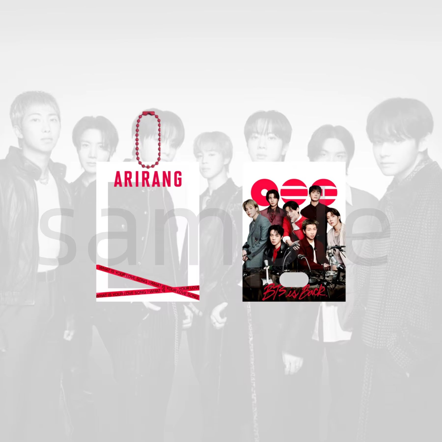 BTS ARIRANG Acrylic Photocard Holder Keychain – BTS Is Back Version | K-Pop Bag Charm