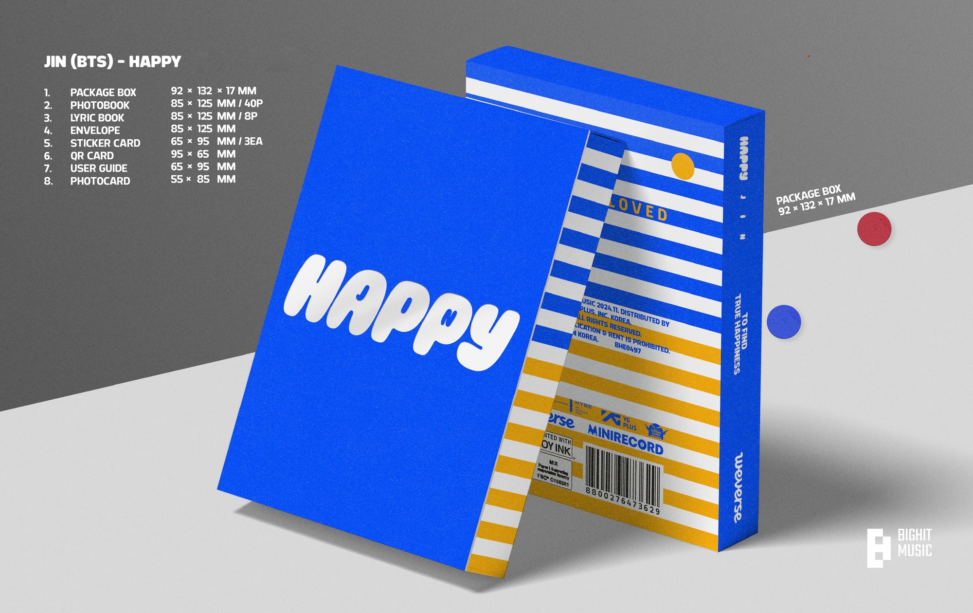 JIN – 1st Mini Album [HAPPY] (Weverse Albums Ver.)