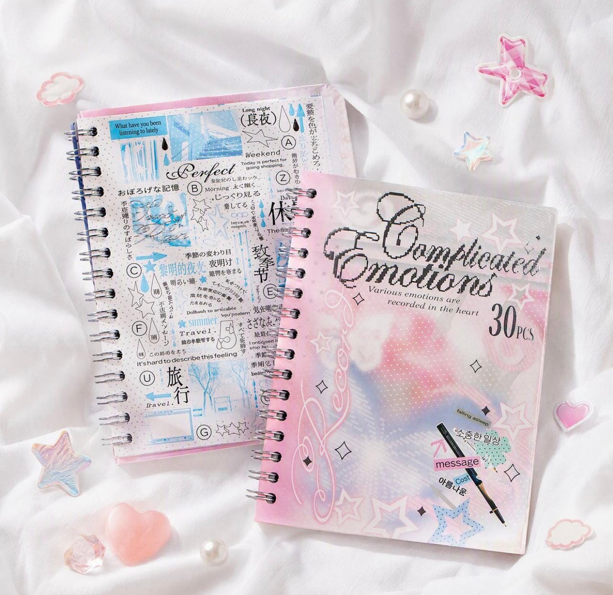 Aesthetic Spiral Sticker Book – 30 Sheets | Journaling & Scrapbooking Stickers