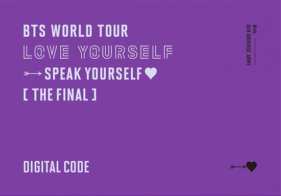 BTS WORLD TOUR ‘LOVE YOURSELF : SPEAK YOURSELF’ [THE FINAL] Digital Code