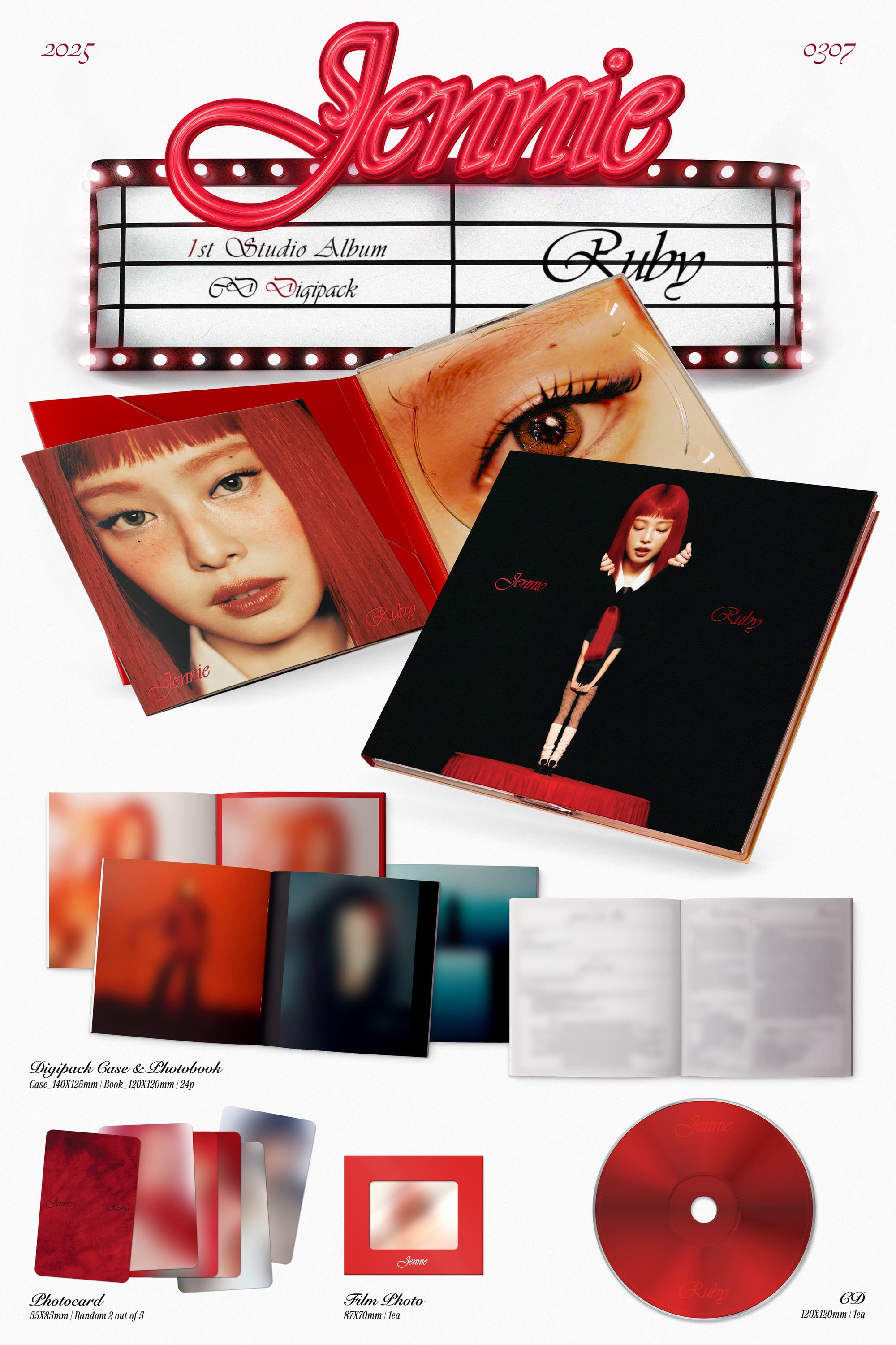 JENNIE – 1st Studio Album [Ruby] (CD Digipack Ver.)